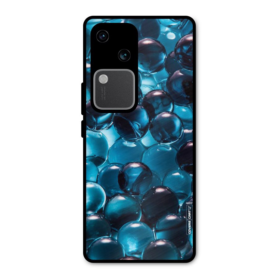 Blue Abstract Balls Metal Back Case for Vivo V30
