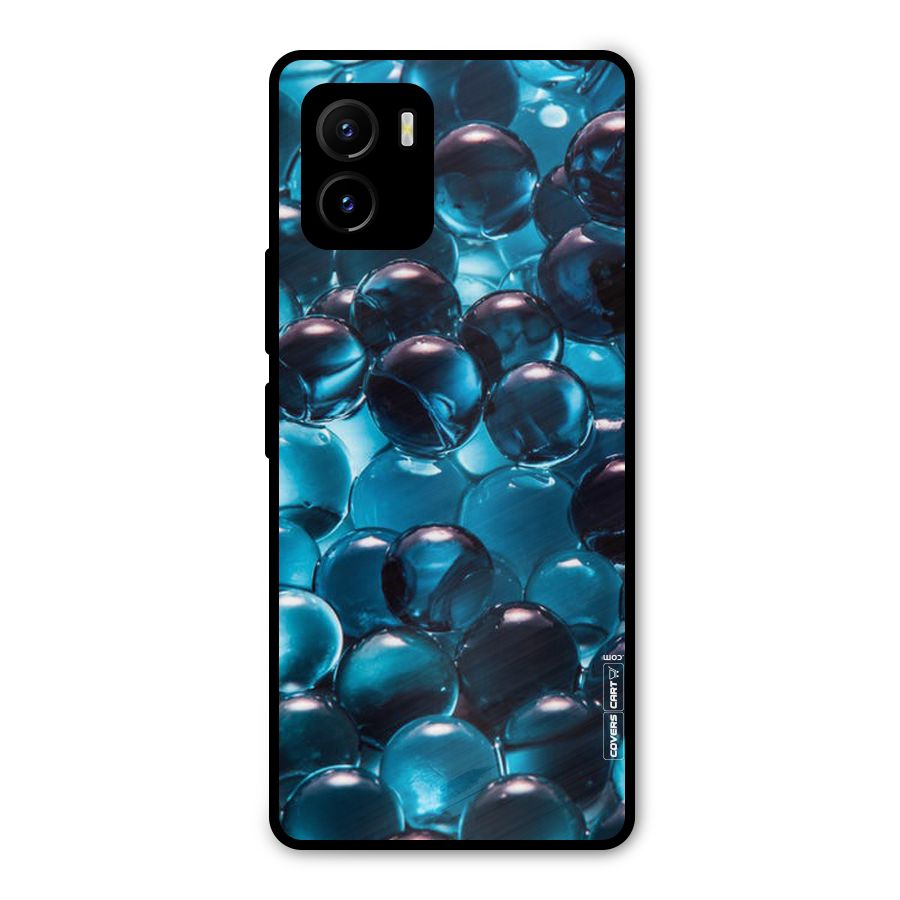 Blue Abstract Balls Metal Back Case for Vivo Y15s