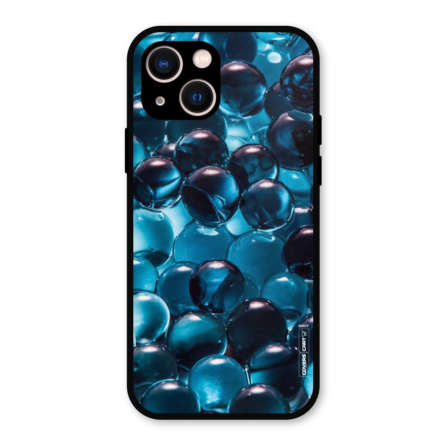 Blue Abstract Balls Metal Back Case for iPhone 13