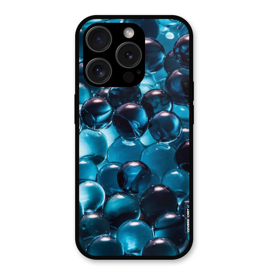 Blue Abstract Balls Metal Back Case for iPhone 15 Pro