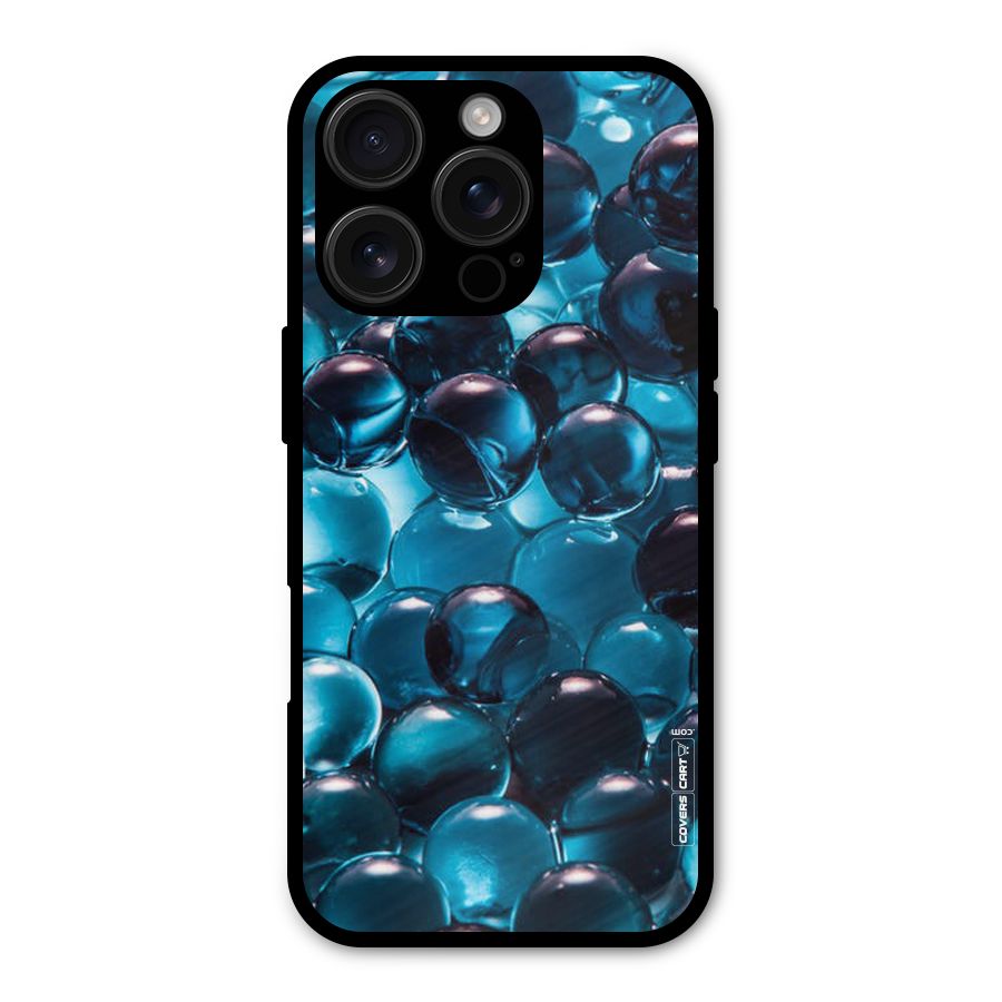 Blue Abstract Balls Metal Back Case for iPhone 16 Pro