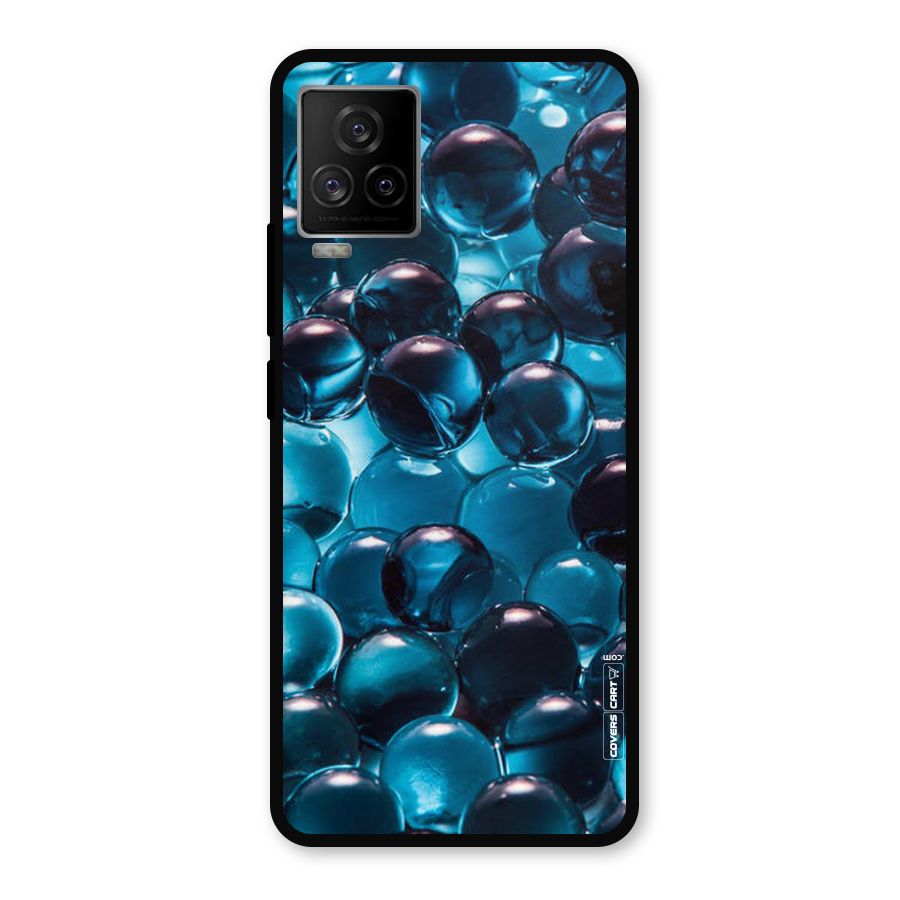 Blue Abstract Balls Metal Back Case for iQOO 7 Legend 5G
