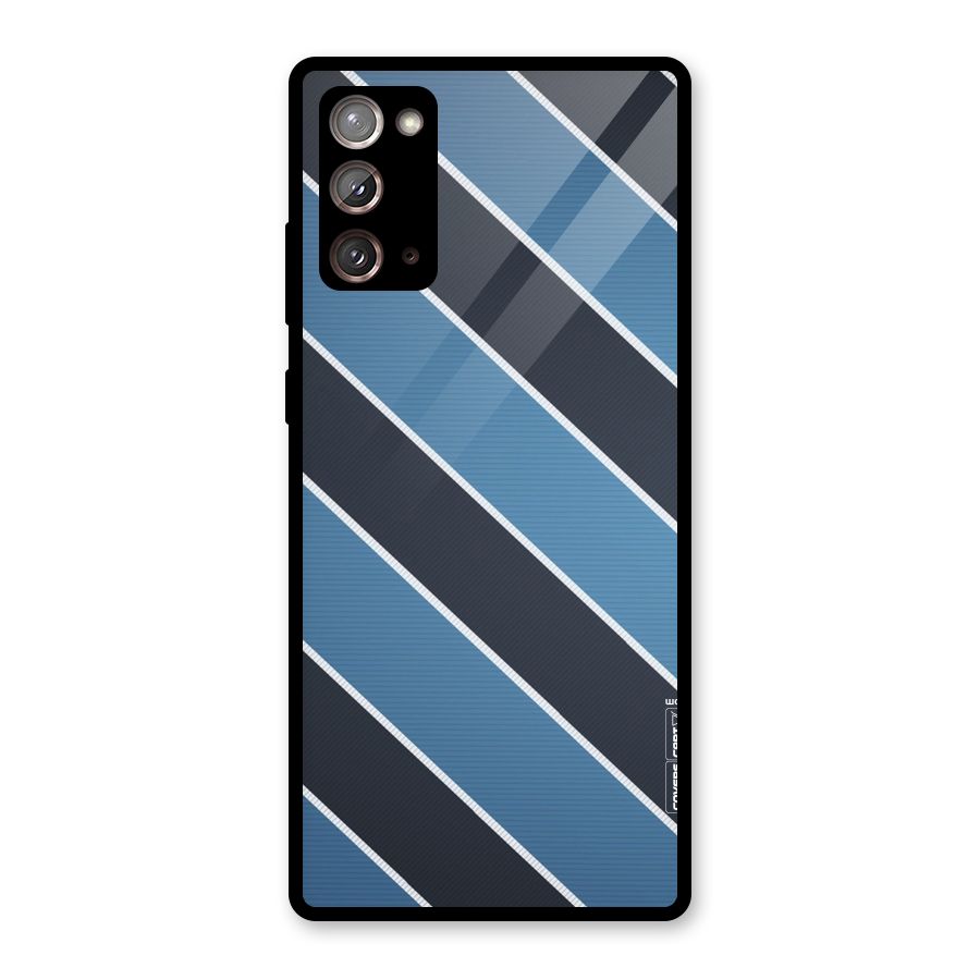 Blue Black Stripes Glass Back Case for Galaxy Note 20