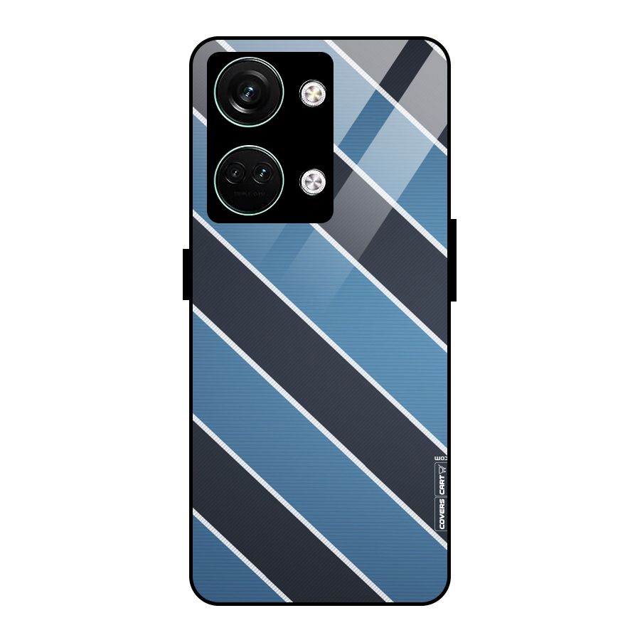 Blue Black Stripes Glass Back Case for Oneplus Nord 3