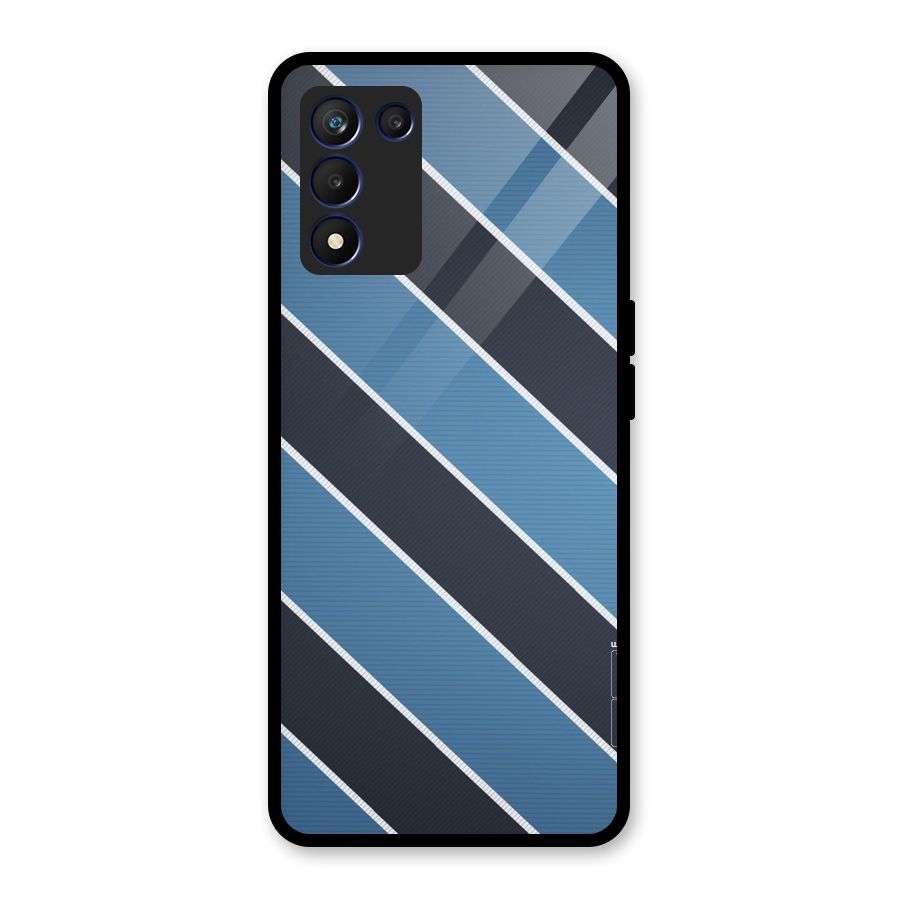 Blue Black Stripes Glass Back Case for Realme 9 5G Speed