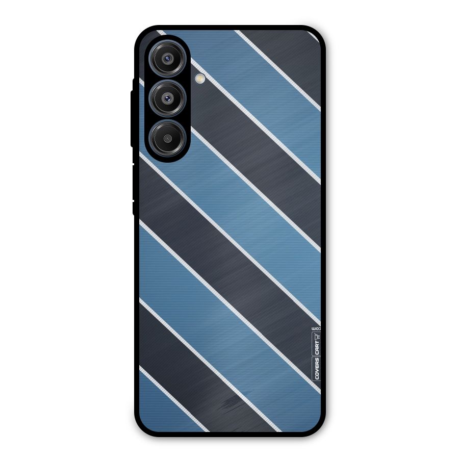 Blue Black Stripes Metal Back Case for Galaxy A16 5G
