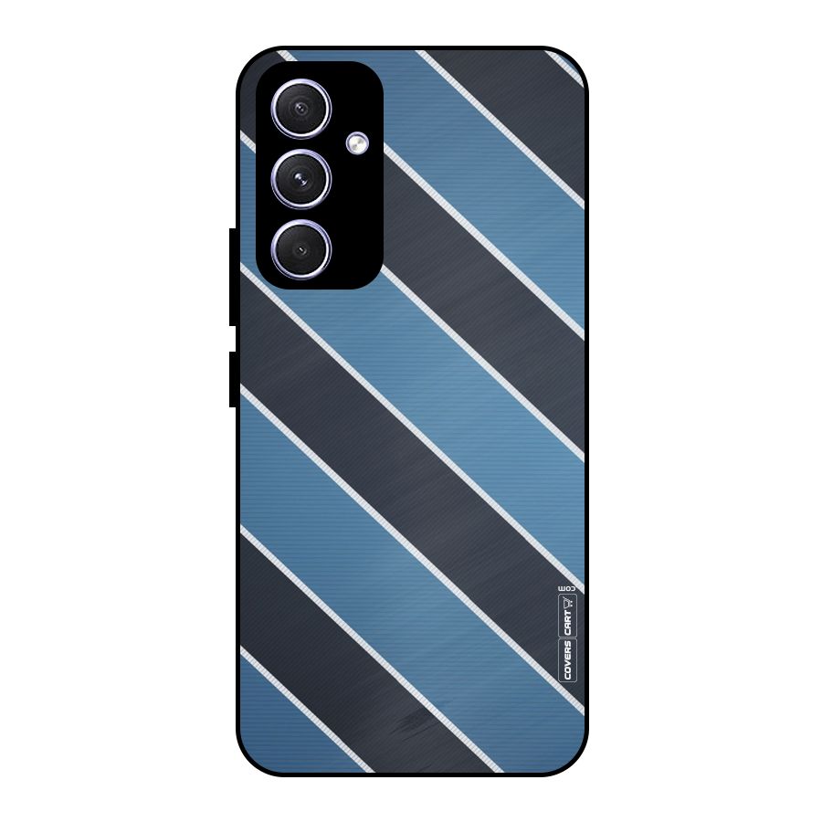 Blue Black Stripes Metal Back Case for Galaxy A54