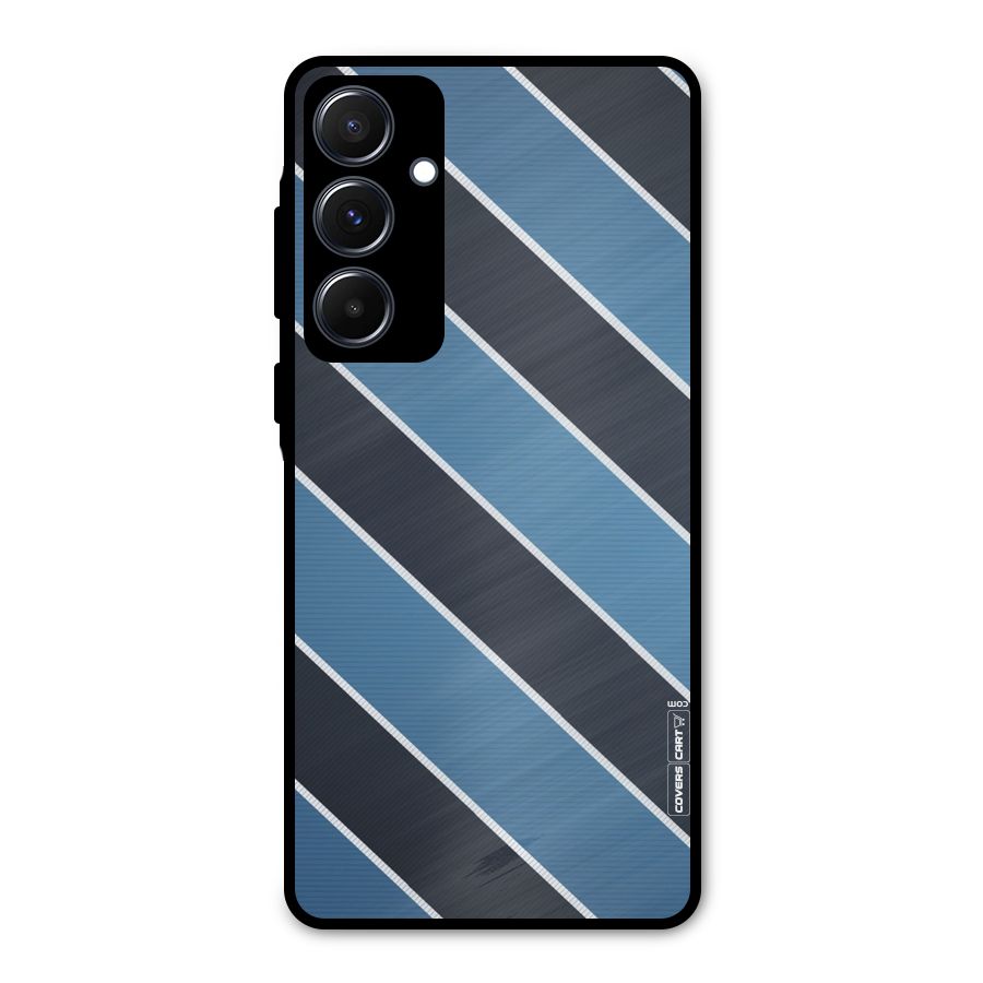Blue Black Stripes Metal Back Case for Galaxy A55