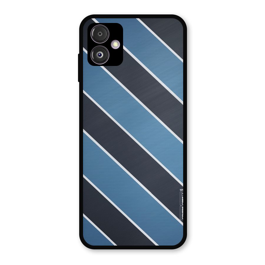 Blue Black Stripes Metal Back Case for Galaxy F14