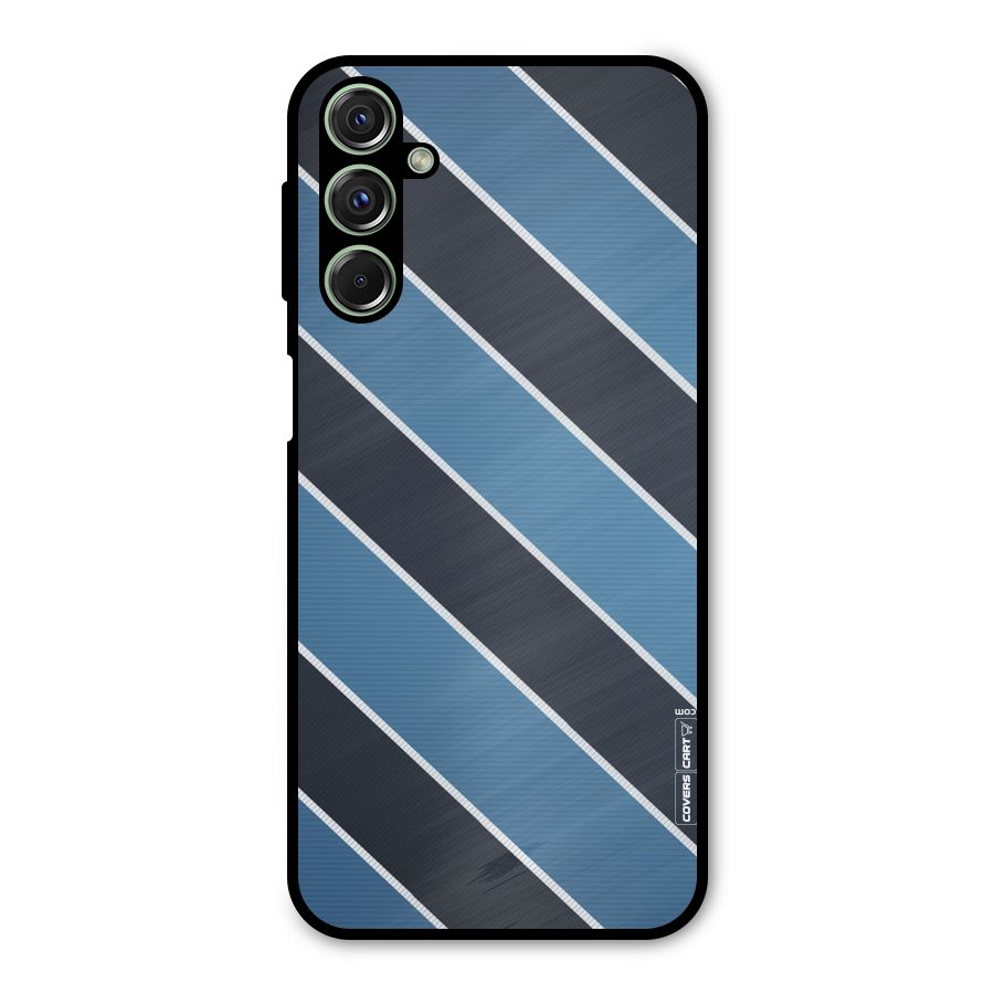 Blue Black Stripes Metal Back Case for Galaxy F34