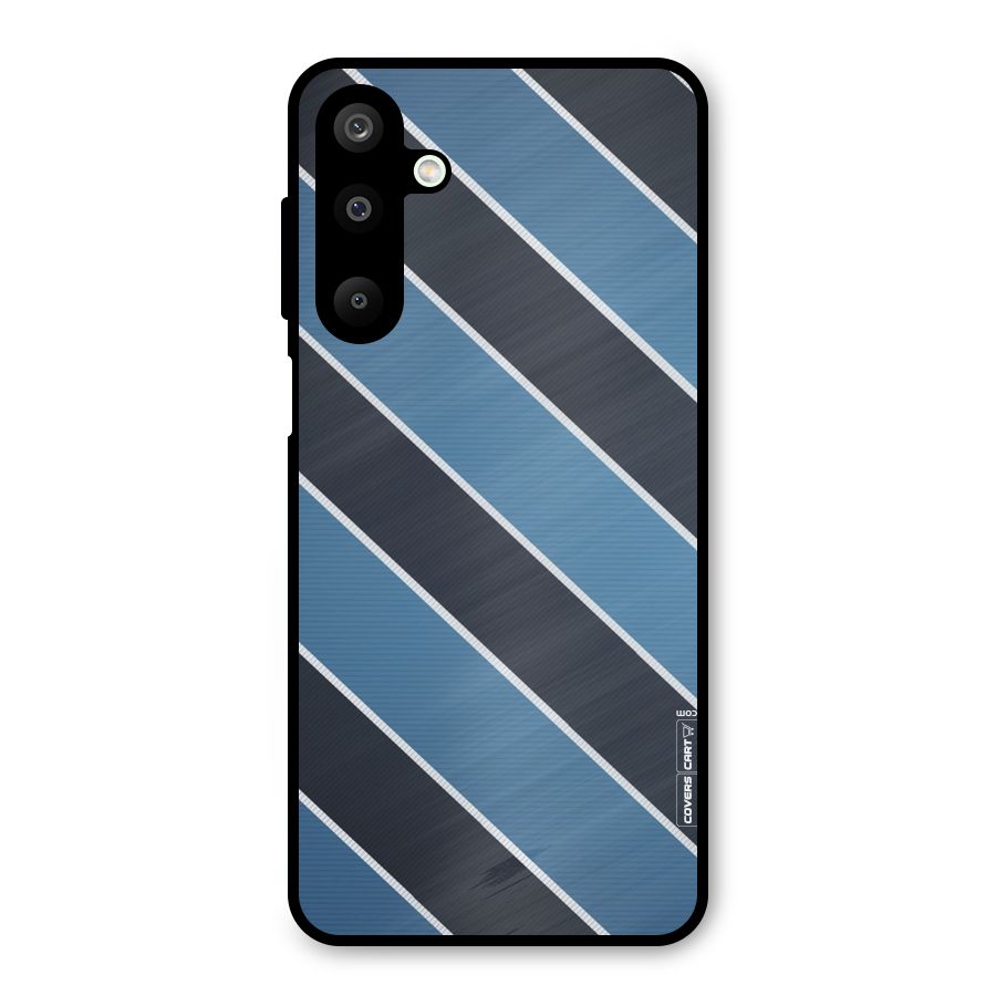 Blue Black Stripes Metal Back Case for Galaxy M16