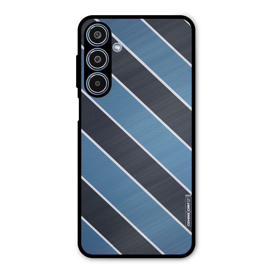 Blue Black Stripes Metal Back Case for Galaxy M35
