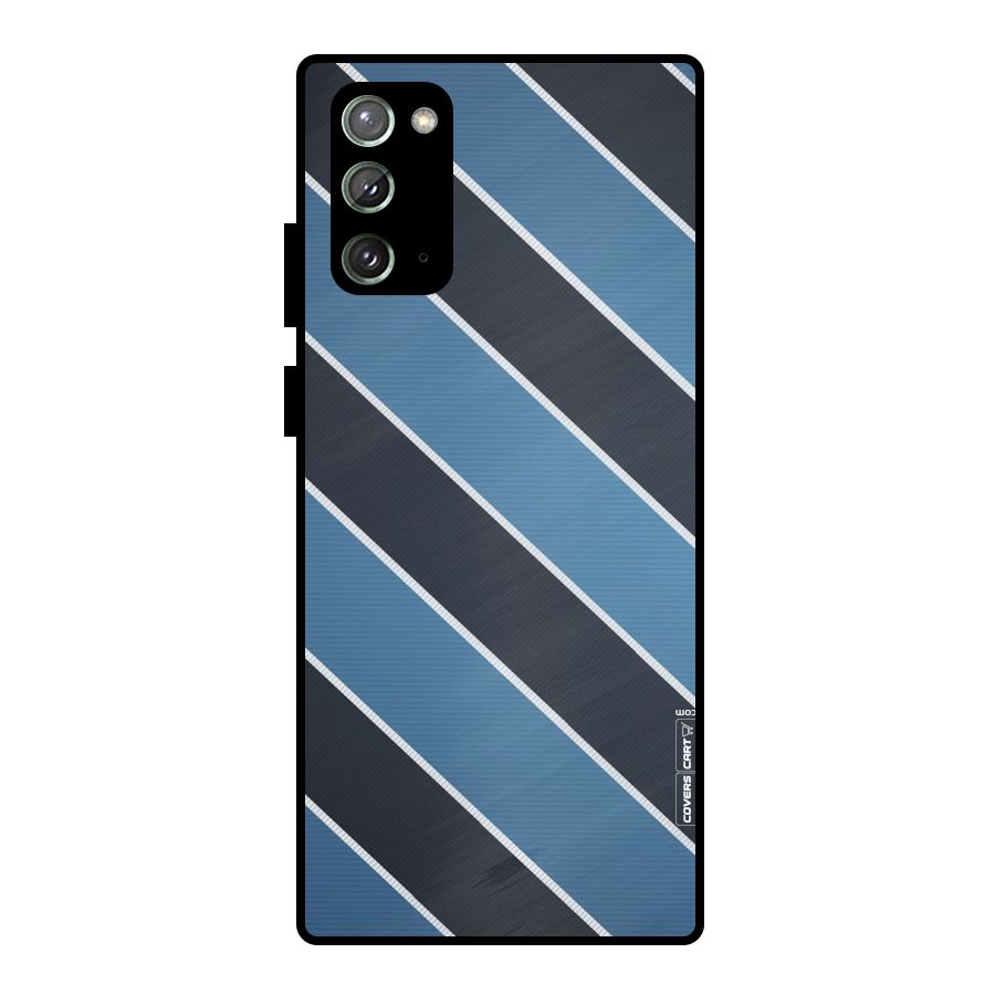 Blue Black Stripes Metal Back Case for Galaxy Note 20