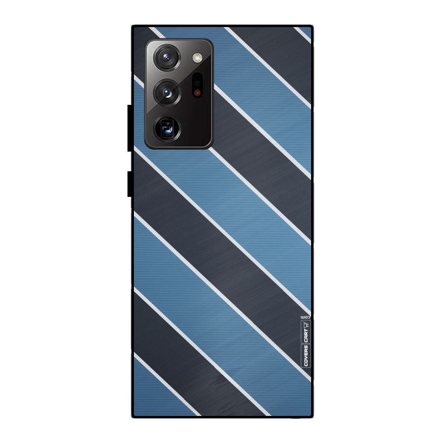 Blue Black Stripes Metal Back Case for Galaxy Note 20 Ultra