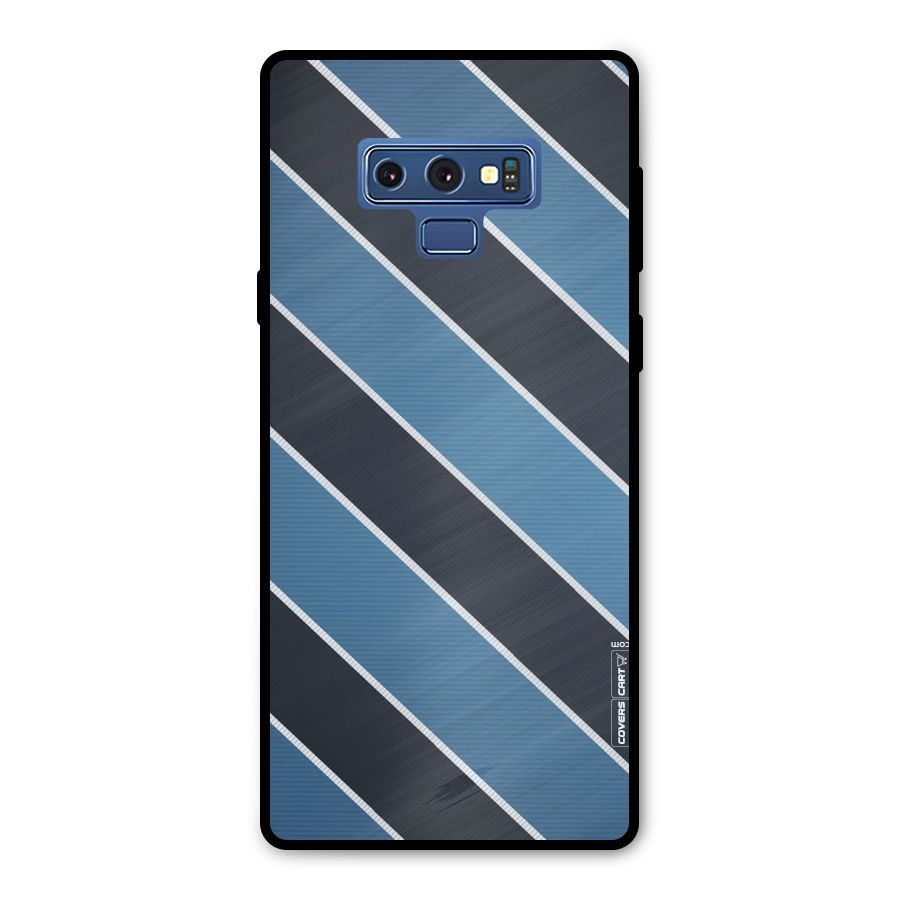 Blue Black Stripes Metal Back Case for Galaxy Note 9