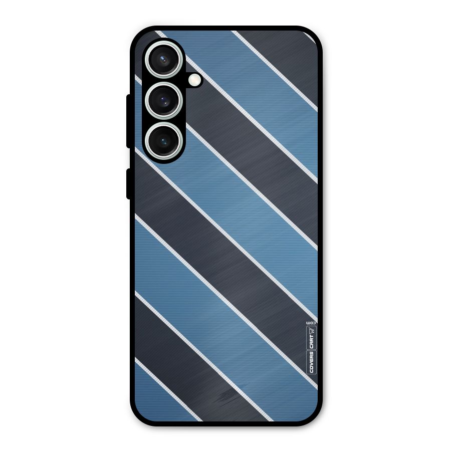 Blue Black Stripes Metal Back Case for Galaxy S23 FE