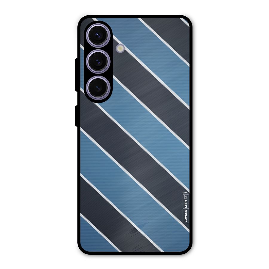 Blue Black Stripes Metal Back Case for Galaxy S24