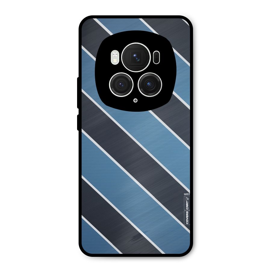 Blue Black Stripes Metal Back Case for Honor Magic6 Pro