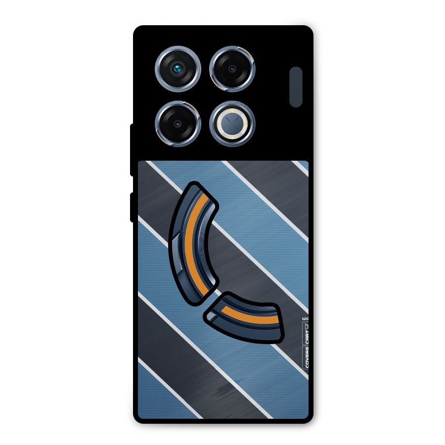 Blue Black Stripes Metal Back Case for Infinix GT 20 Pro