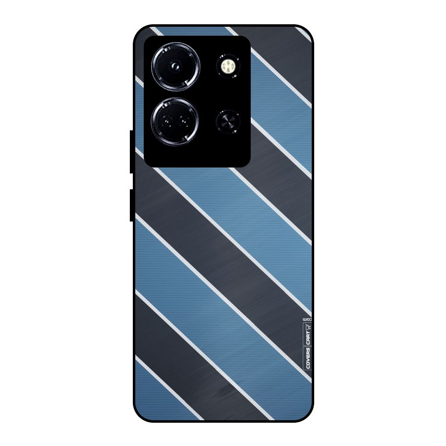Blue Black Stripes Metal Back Case for Infinix Note 30 5G