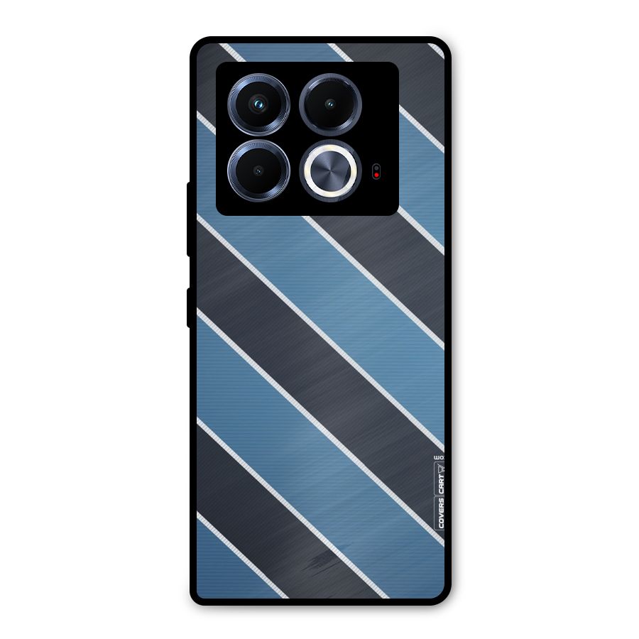 Blue Black Stripes Metal Back Case for Infinix Note 40 5G