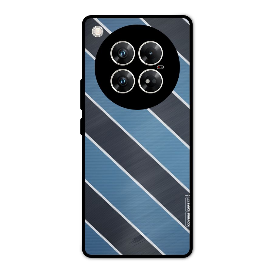 Blue Black Stripes Metal Back Case for Infinix Zero 40 5G