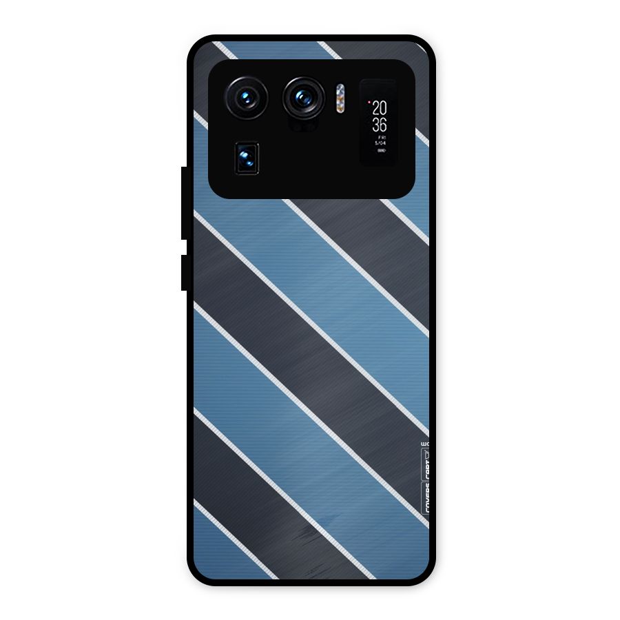Blue Black Stripes Metal Back Case for Mi 11 Ultra