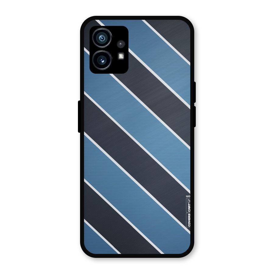 Blue Black Stripes Metal Back Case for Nothing Phone 1