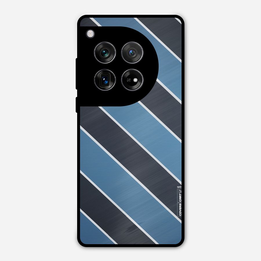 Blue Black Stripes Metal Back Case for OnePlus 12