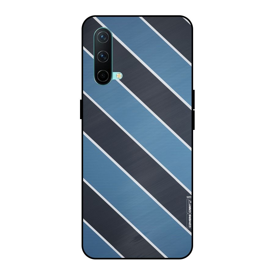 Blue Black Stripes Metal Back Case for OnePlus Nord CE 5G