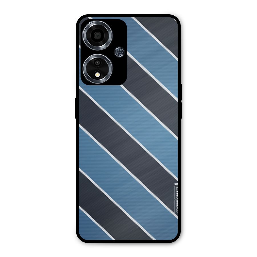 Blue Black Stripes Metal Back Case for Oppo A59
