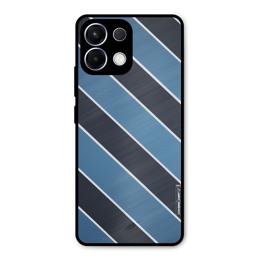 Blue Black Stripes Metal Back Case for Oppo K13