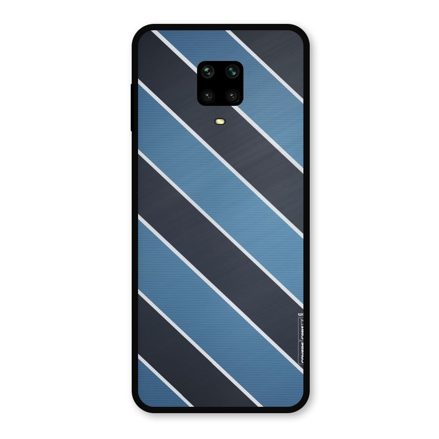 Blue Black Stripes Metal Back Case for Poco M2