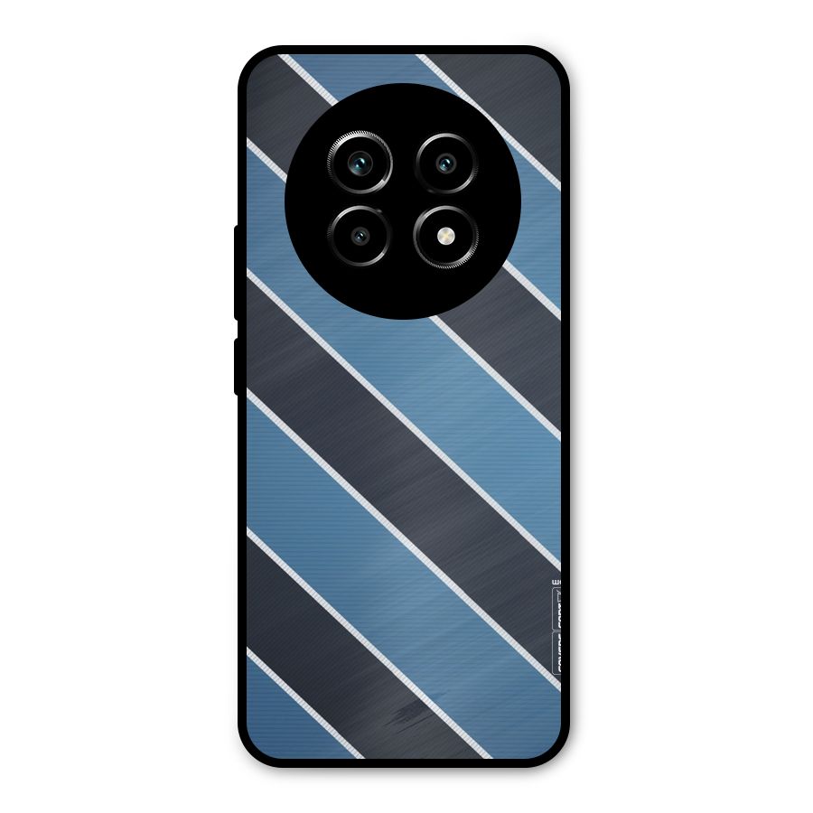 Blue Black Stripes Metal Back Case for Realme 13 Pro