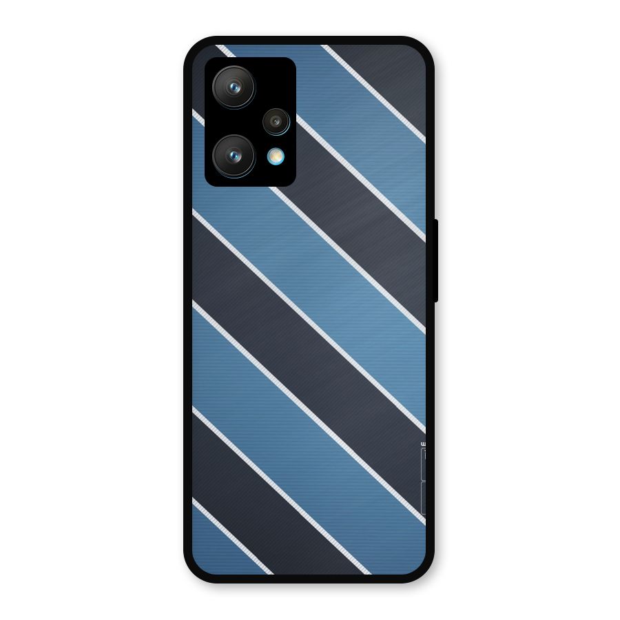 Blue Black Stripes Metal Back Case for Realme 9 Pro Plus 5G