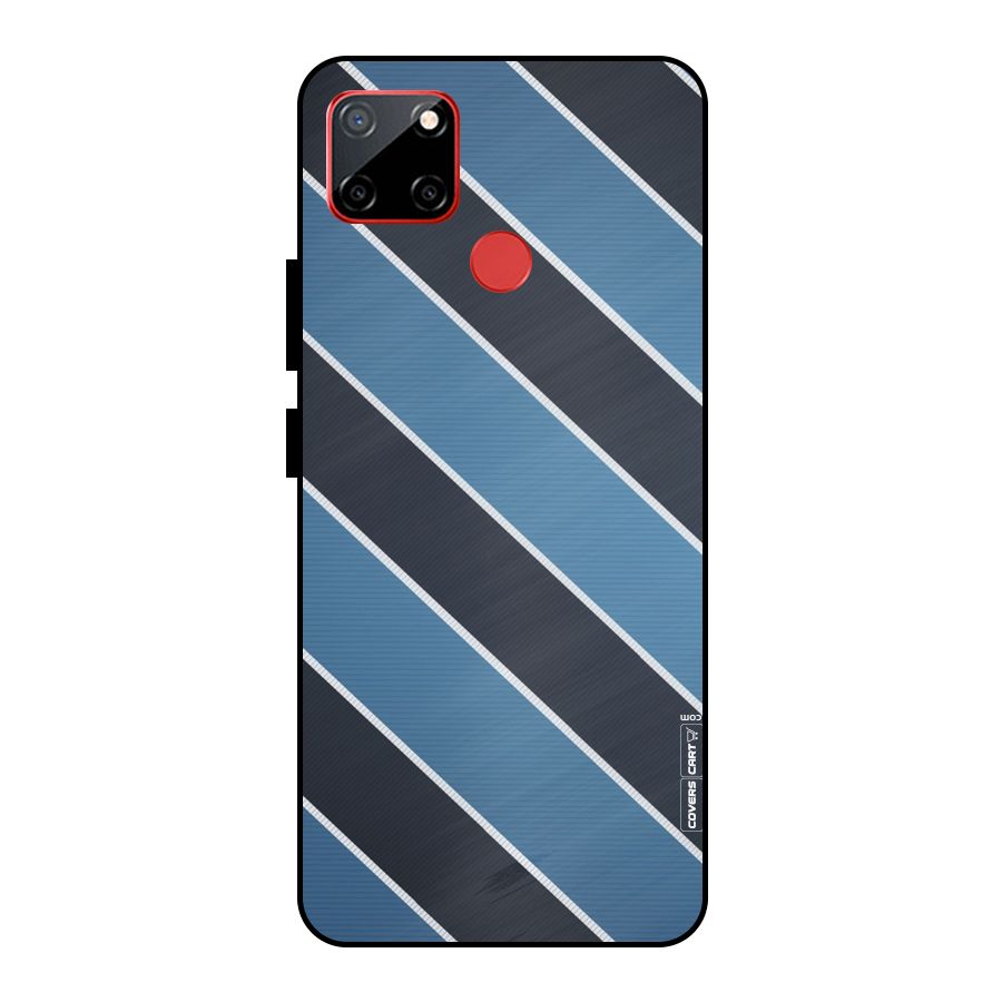 Blue Black Stripes Metal Back Case for Realme C12