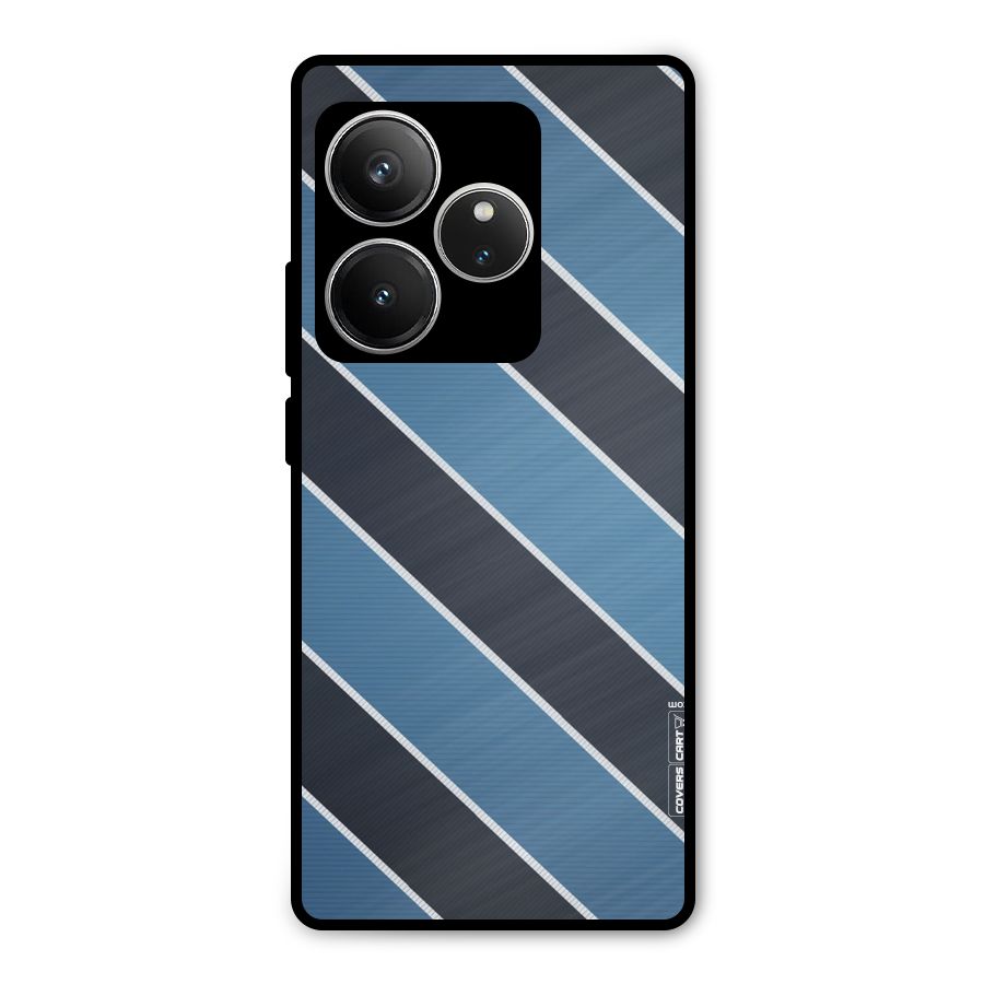 Blue Black Stripes Metal Back Case for Realme GT 6