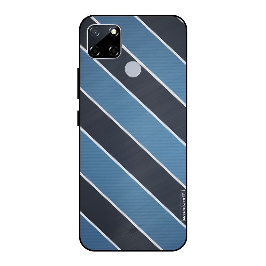 Blue Black Stripes Metal Back Case for Realme Narzo 20