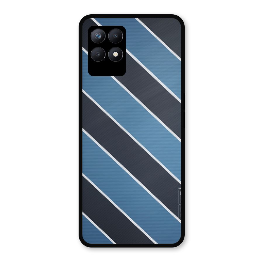 Blue Black Stripes Metal Back Case for Realme Narzo 50