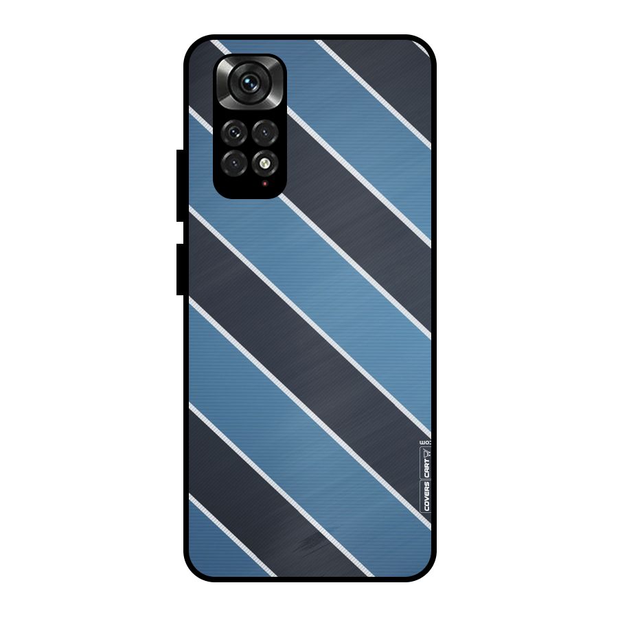 Blue Black Stripes Metal Back Case for Redmi Note 11 Pro Plus 5G