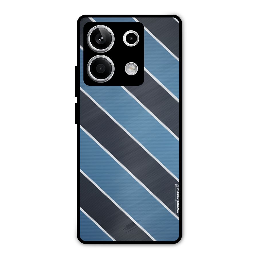 Blue Black Stripes Metal Back Case for Redmi Note 13 5G
