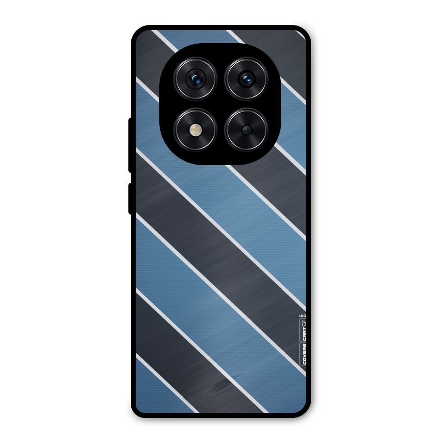 Blue Black Stripes Metal Back Case for Redmi Note 14 Pro 5G
