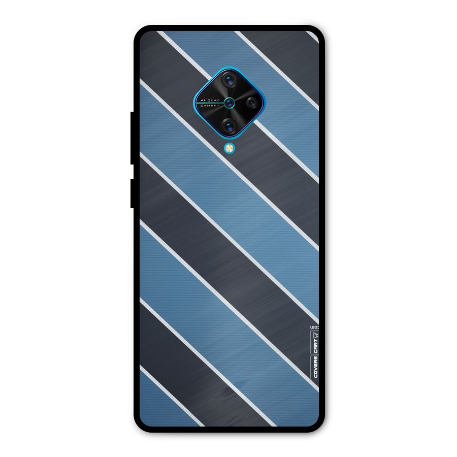 Blue Black Stripes Metal Back Case for Vivo S1 Pro