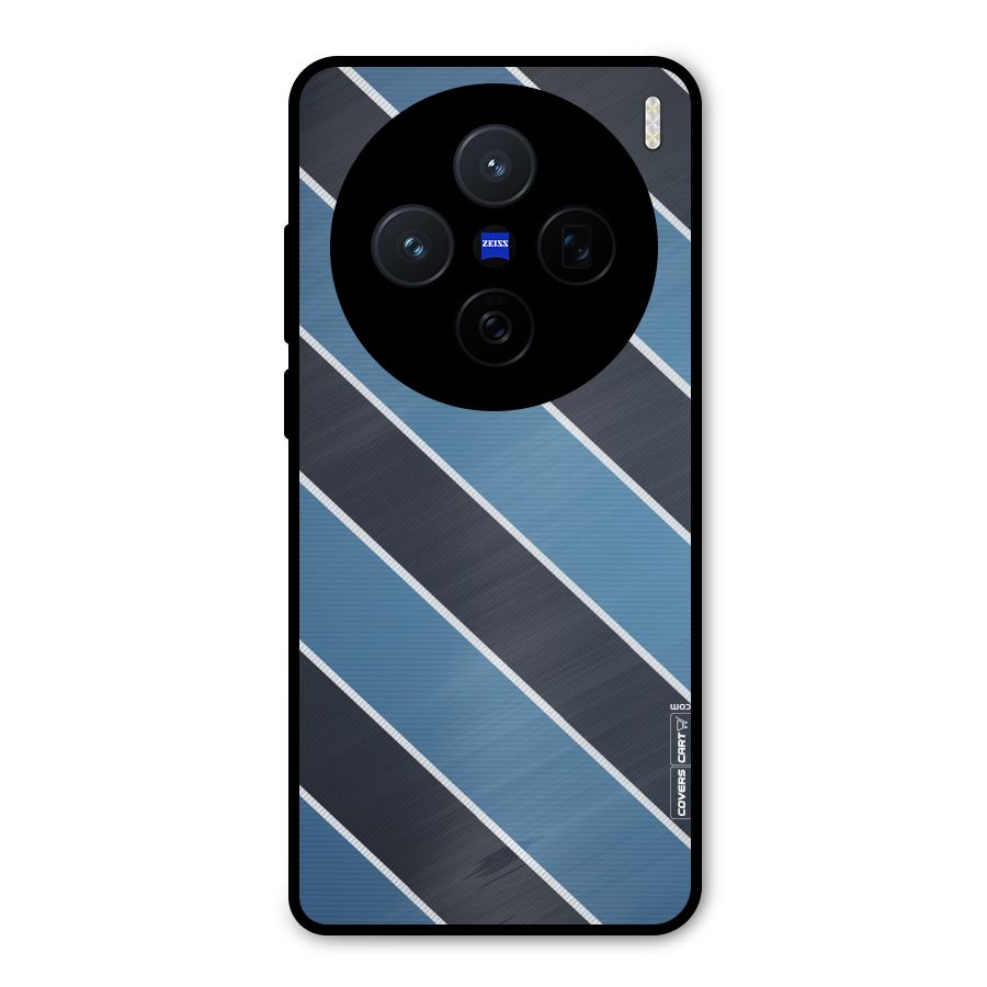 Blue Black Stripes Metal Back Case for Vivo X200