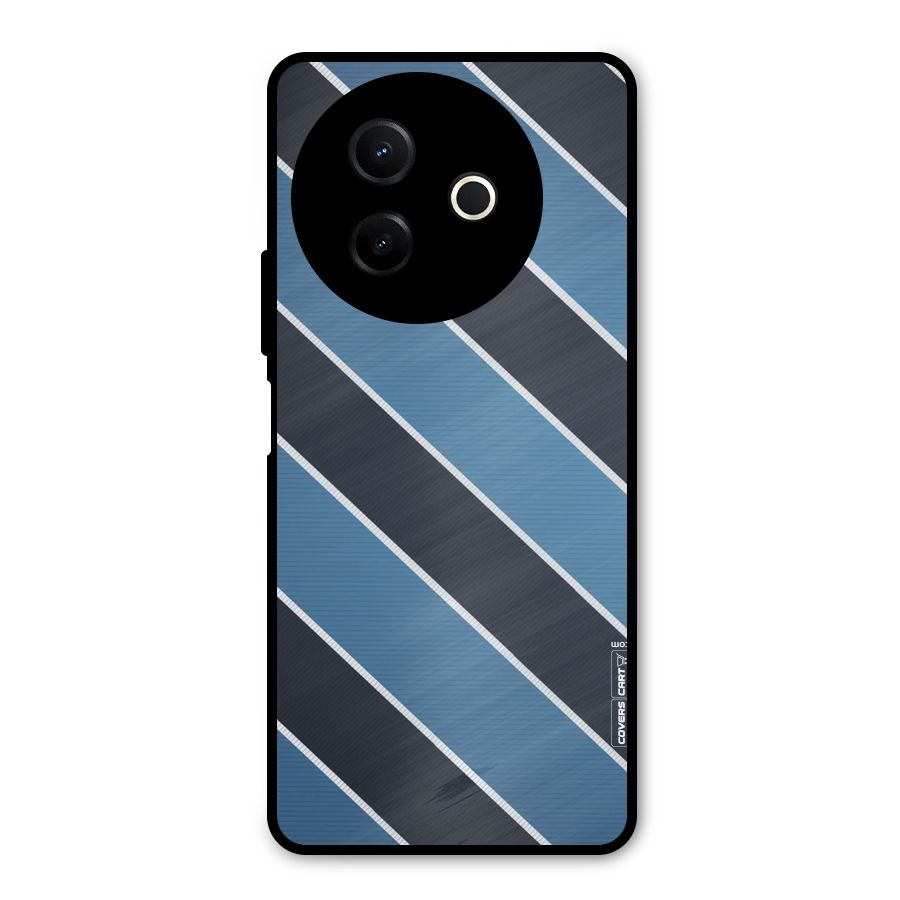 Blue Black Stripes Metal Back Case for Vivo Y39