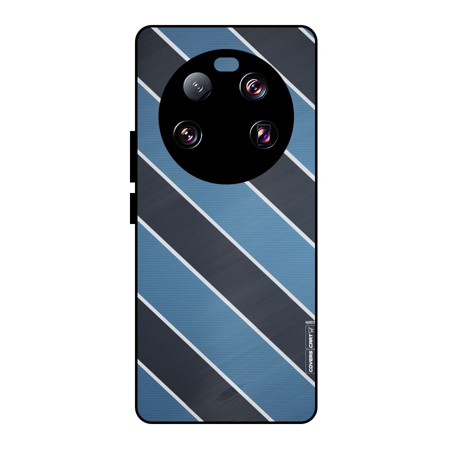 Blue Black Stripes Metal Back Case for Xiaomi 13 Ultra