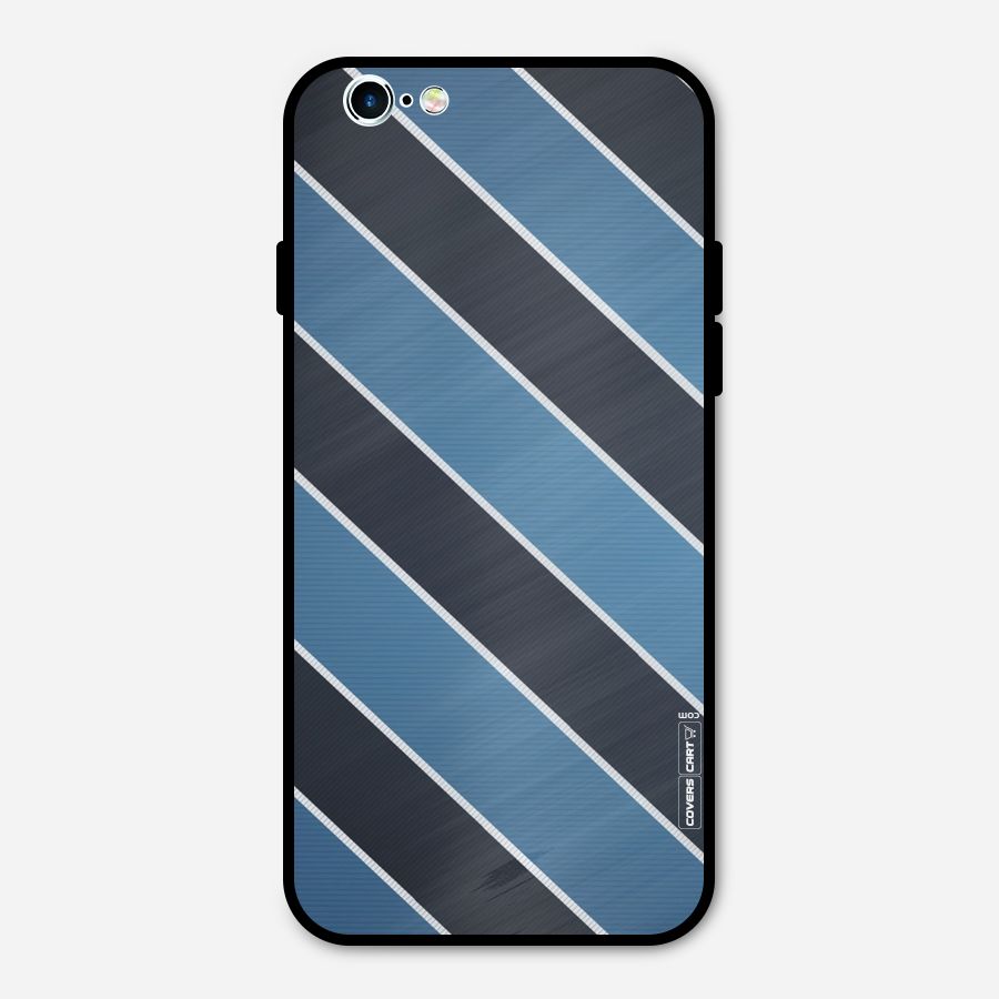 Blue Black Stripes Metal Back Case for iPhone 6 6s