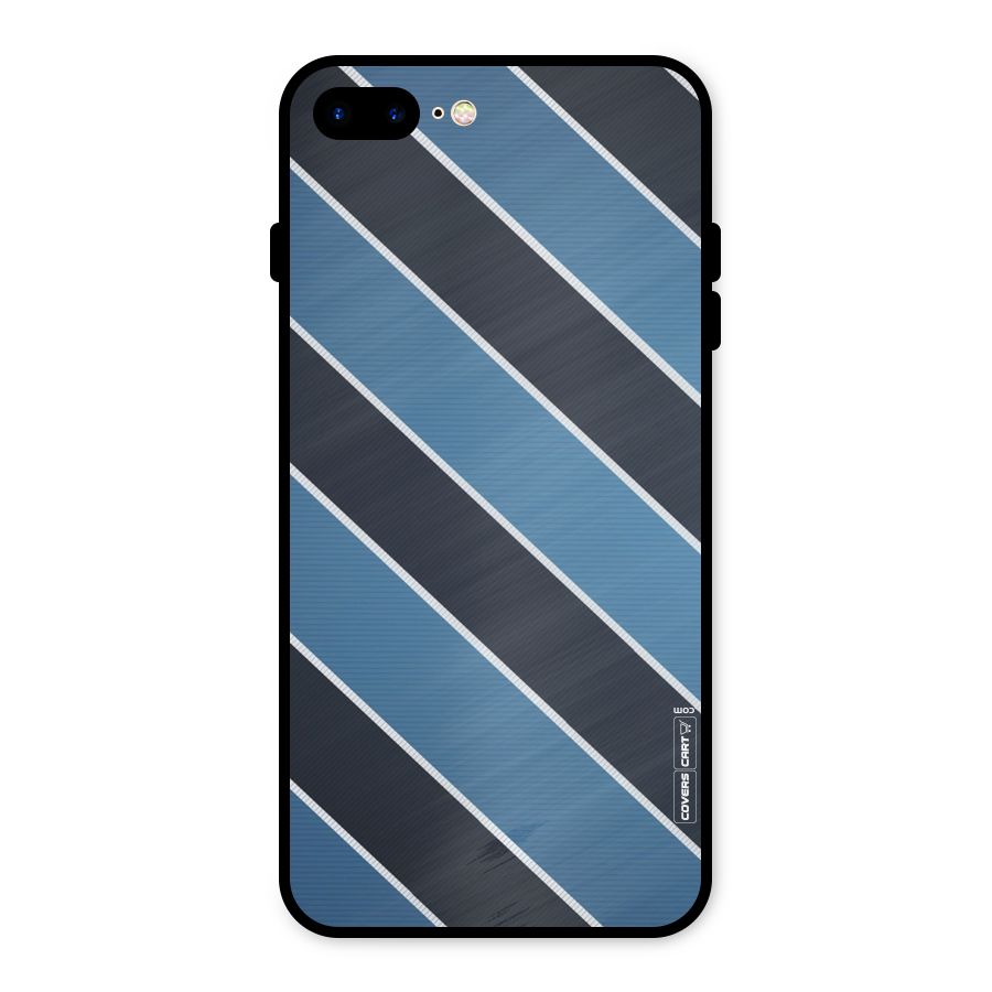 Blue Black Stripes Metal Back Case for iPhone 7 Plus