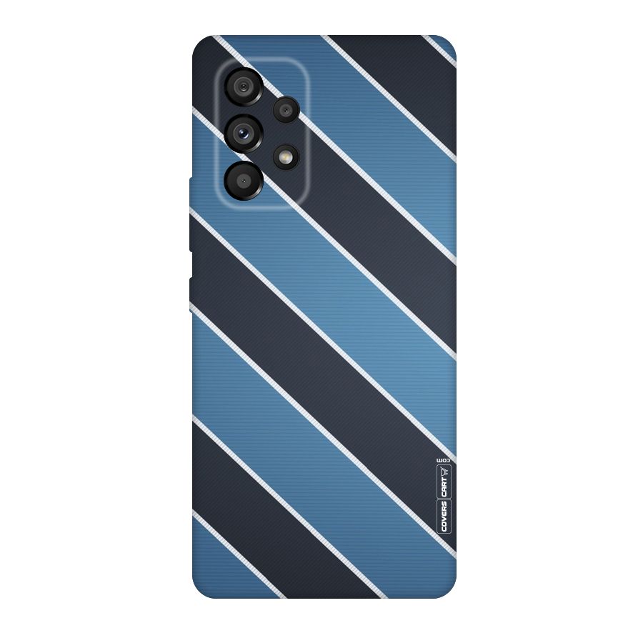Blue Black Stripes Original Polycarbonate Back Case for Galaxy A53 5G