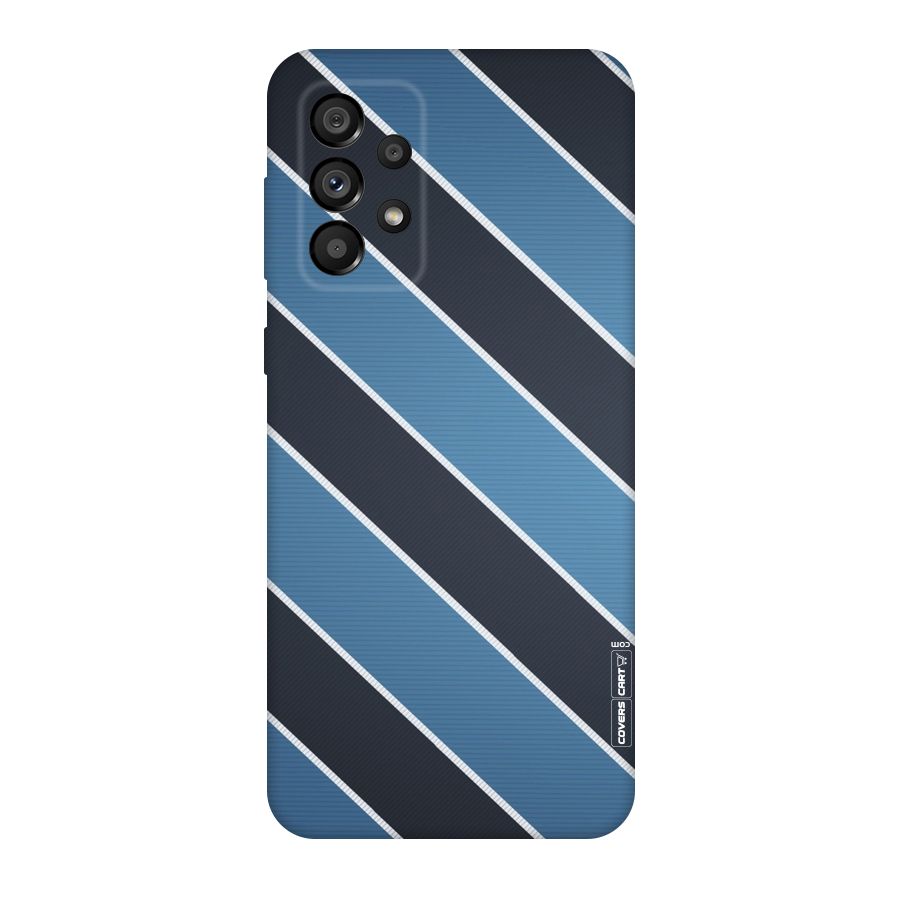 Blue Black Stripes Original Polycarbonate Back Case for Galaxy A73 5G